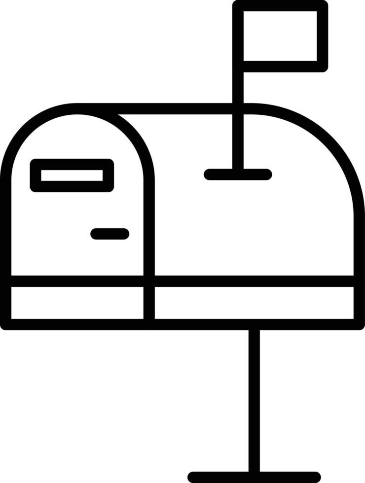 Mailbox Outline Icon vector