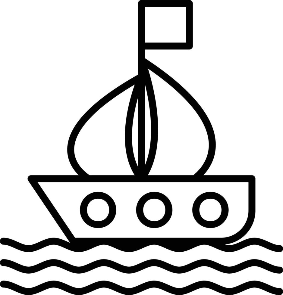 Boat Outline Icon vector
