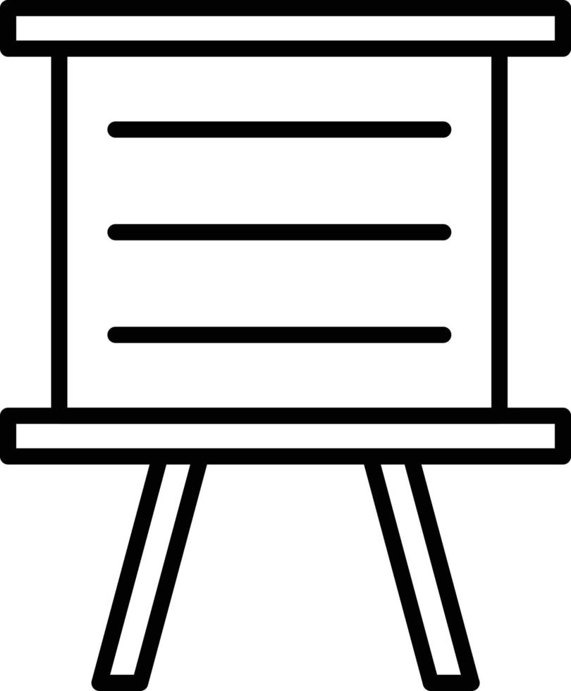 icono de contorno de tablero blanco vector