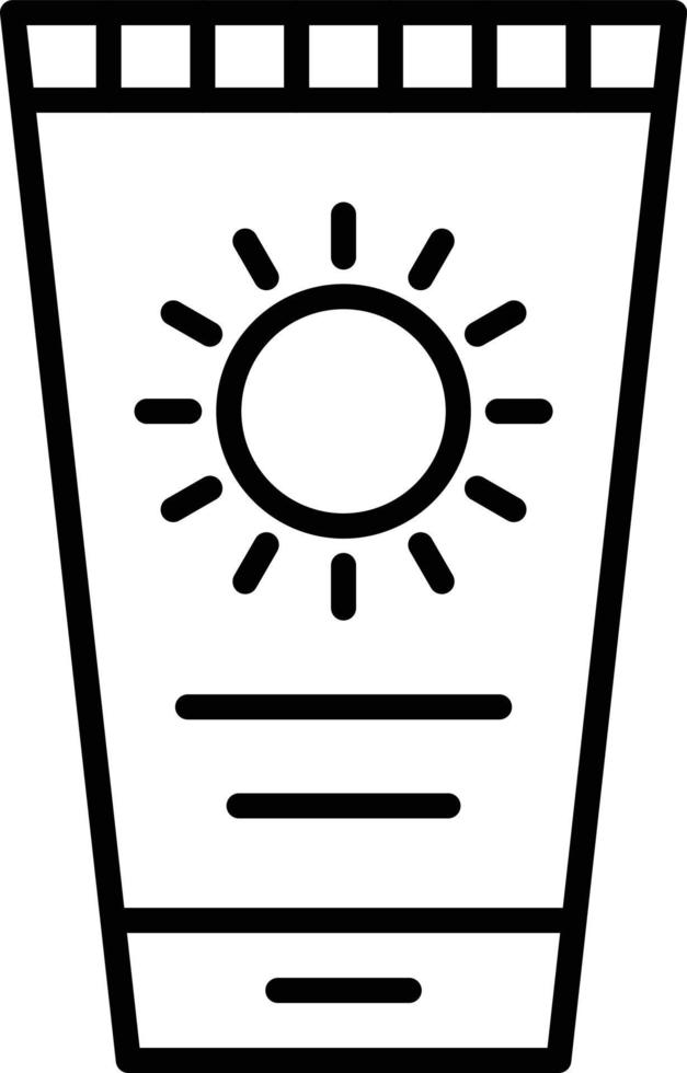 Sun Cream Outline Icon vector