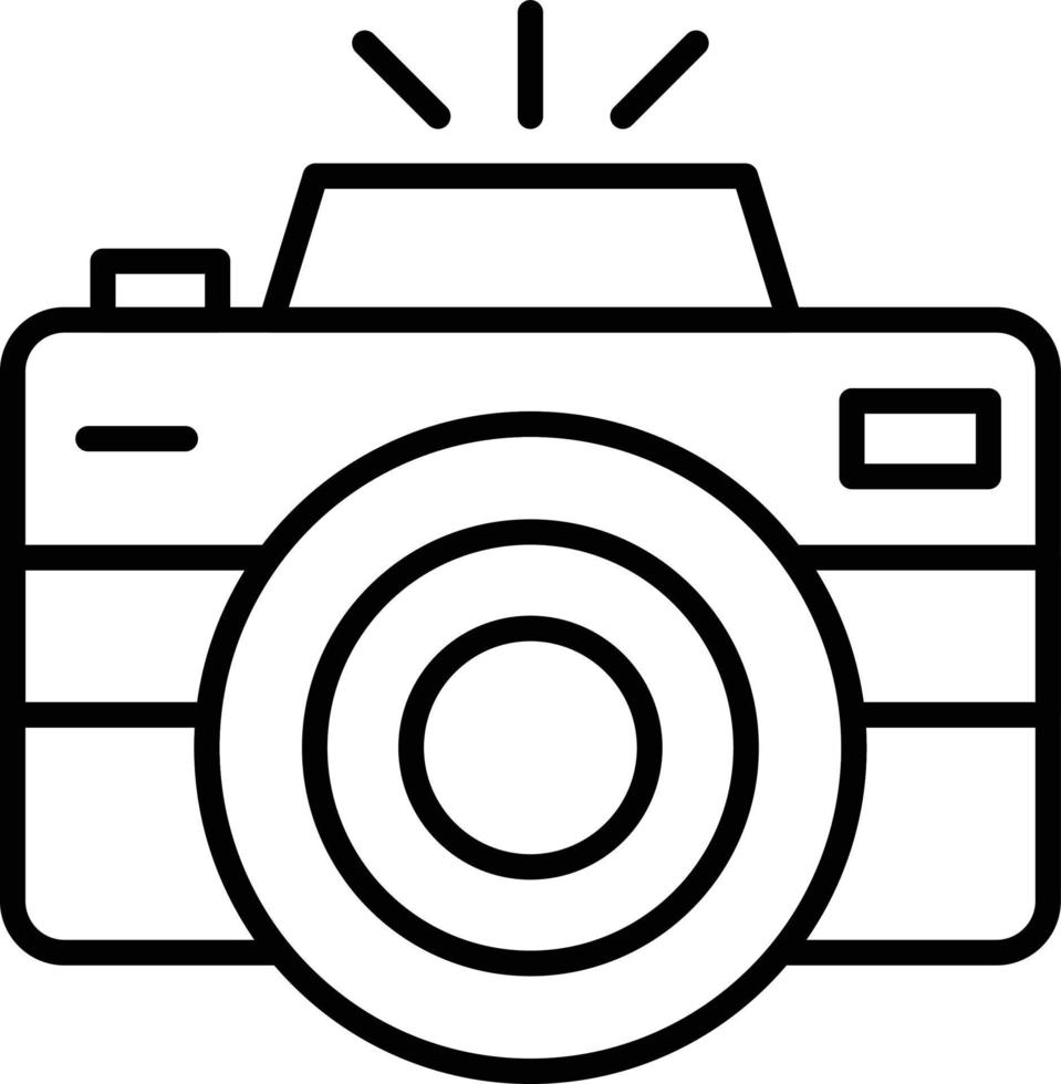 icono de contorno de cámara de fotos vector