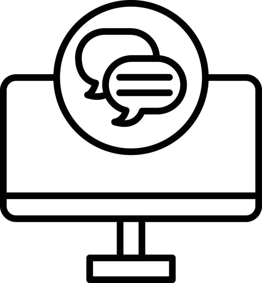 Chat Lcd Outline Icon vector