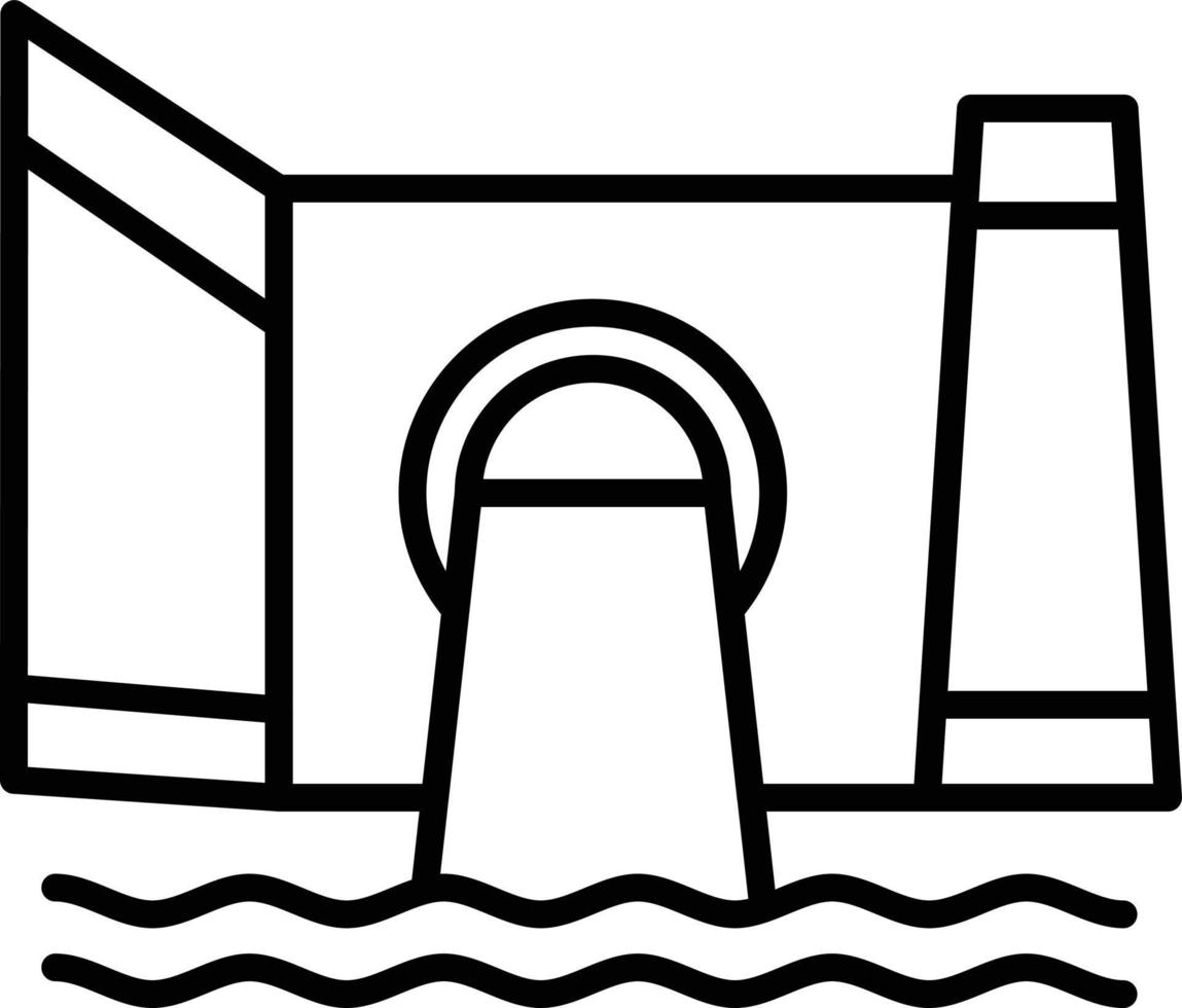 Dam Outline Icon vector