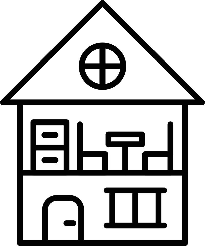 Dolls House Outline Icon vector
