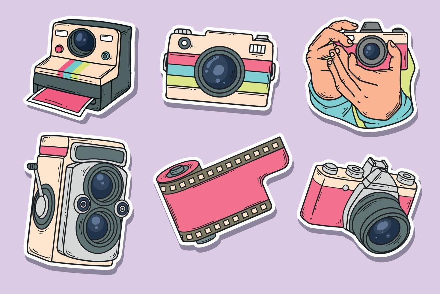 conjunto de cámara de día de fotografía vector