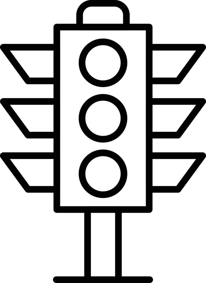 Traffic Light Outline Icon vector