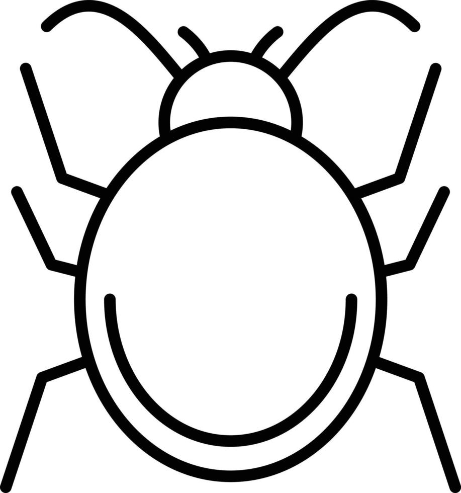 Bug Outline Icon vector