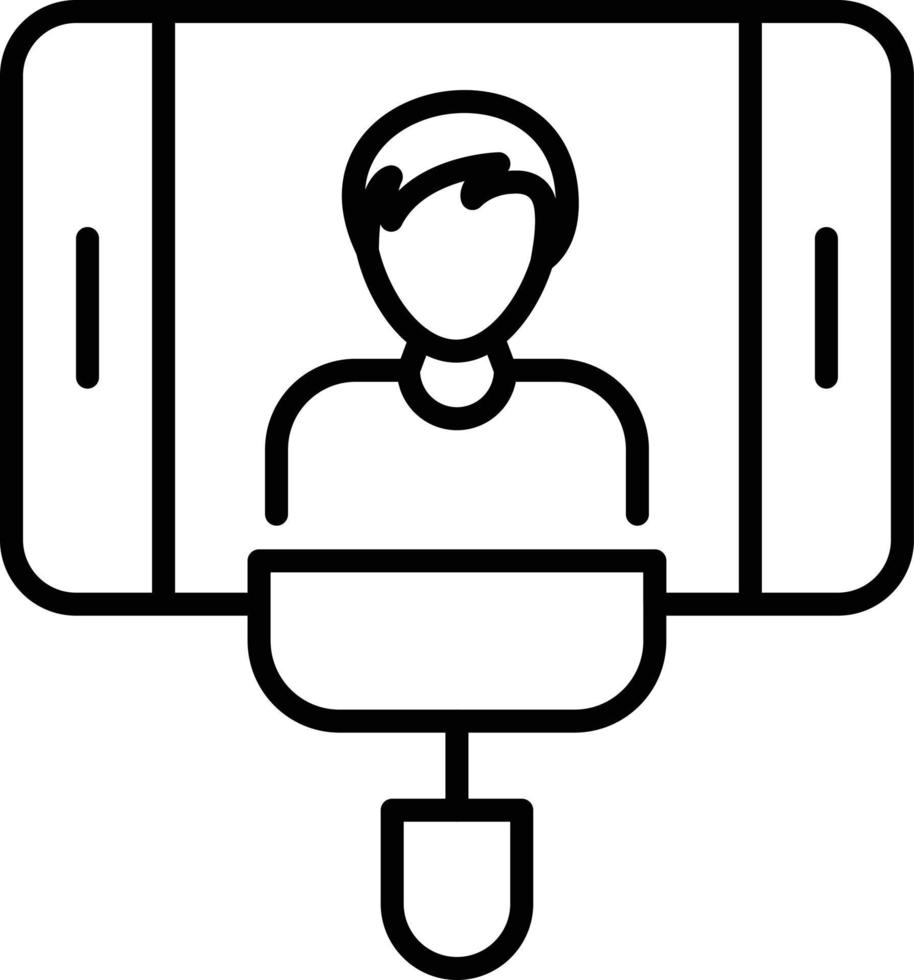 icono de contorno de selfie vector