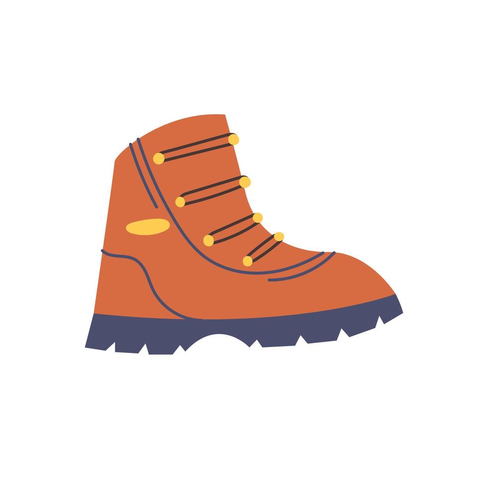 Brown hiking boot shoe vector