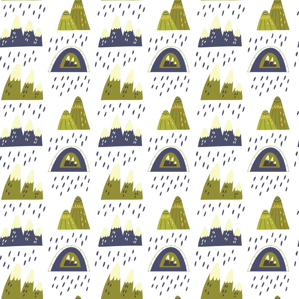 Pattern mountain tent hiking vector