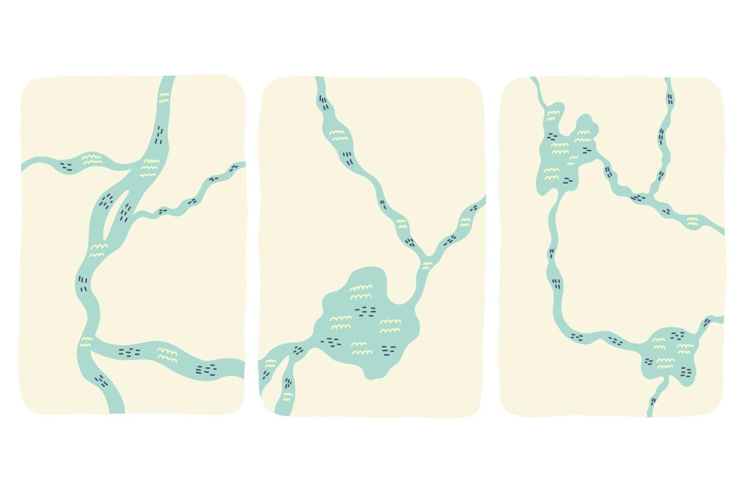 Set Landscape cartography of the river vector