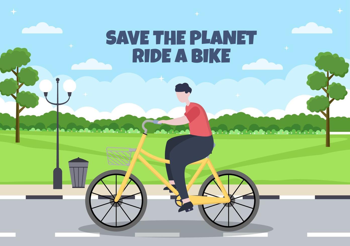 Play Bicycle Social Media  Template Flat Cartoon Background Vector Illustration