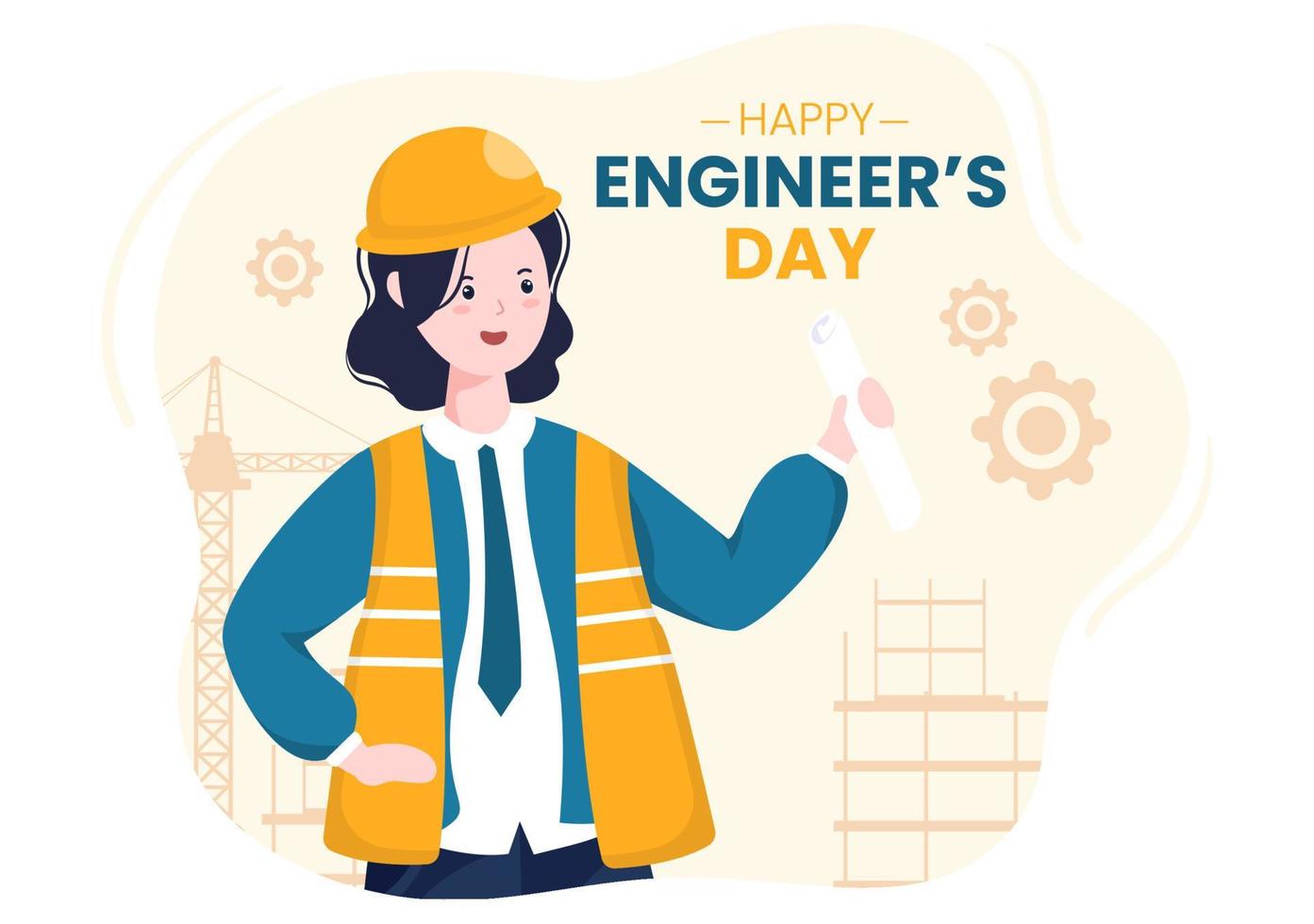 Happy Engineers Day Illustration Commemorative for Engineer vector