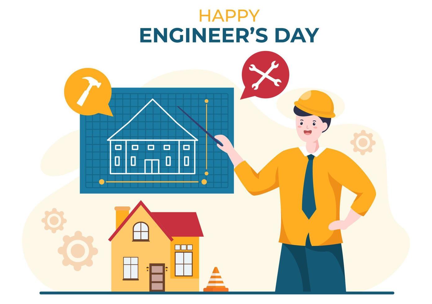 Happy Engineers Day Illustration Commemorative for Engineer vector