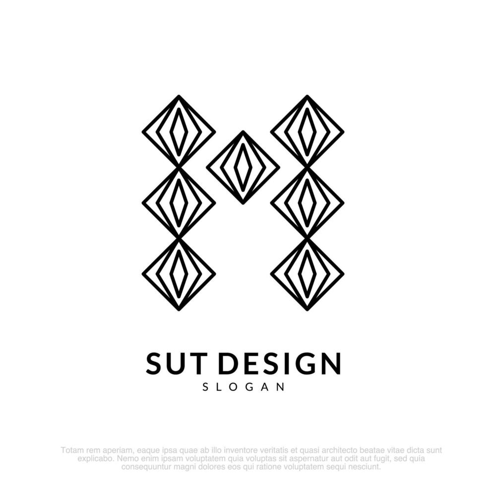 m logo with elegant and minimalist style vector