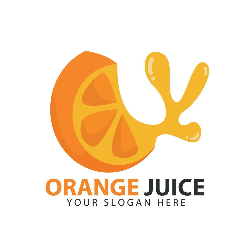 Fresh Citrus Fruits, Citrus fruit slices with fresh liquid. Logo design inspiration vector