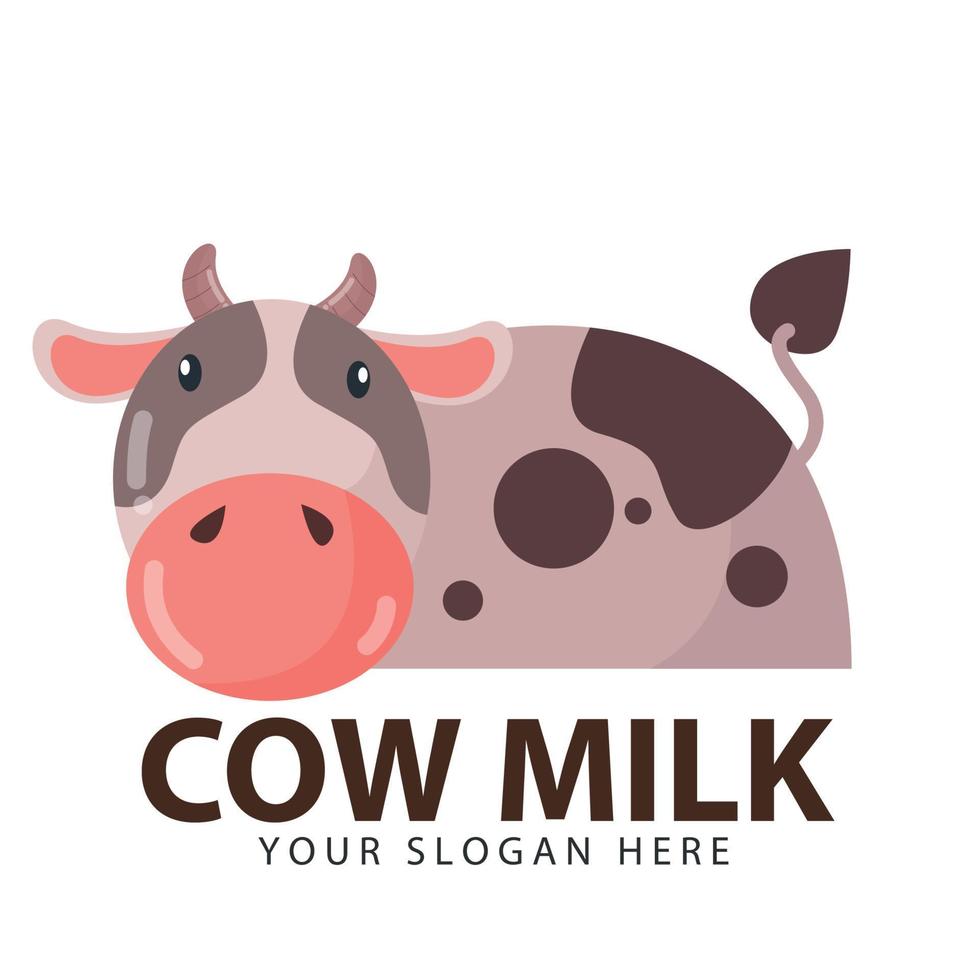 Vector design of healthy cow standing, farm animal. Easy-to-edit vector illustration