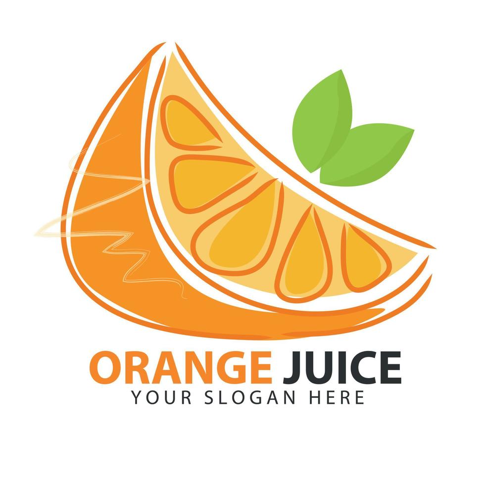 Stylish orange juice with fresh lettering. can add your slogan vector