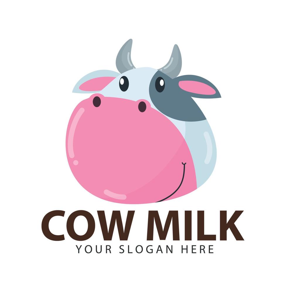 Cow head isolated vector icon, cow sign, dairy product logo, cow's milk