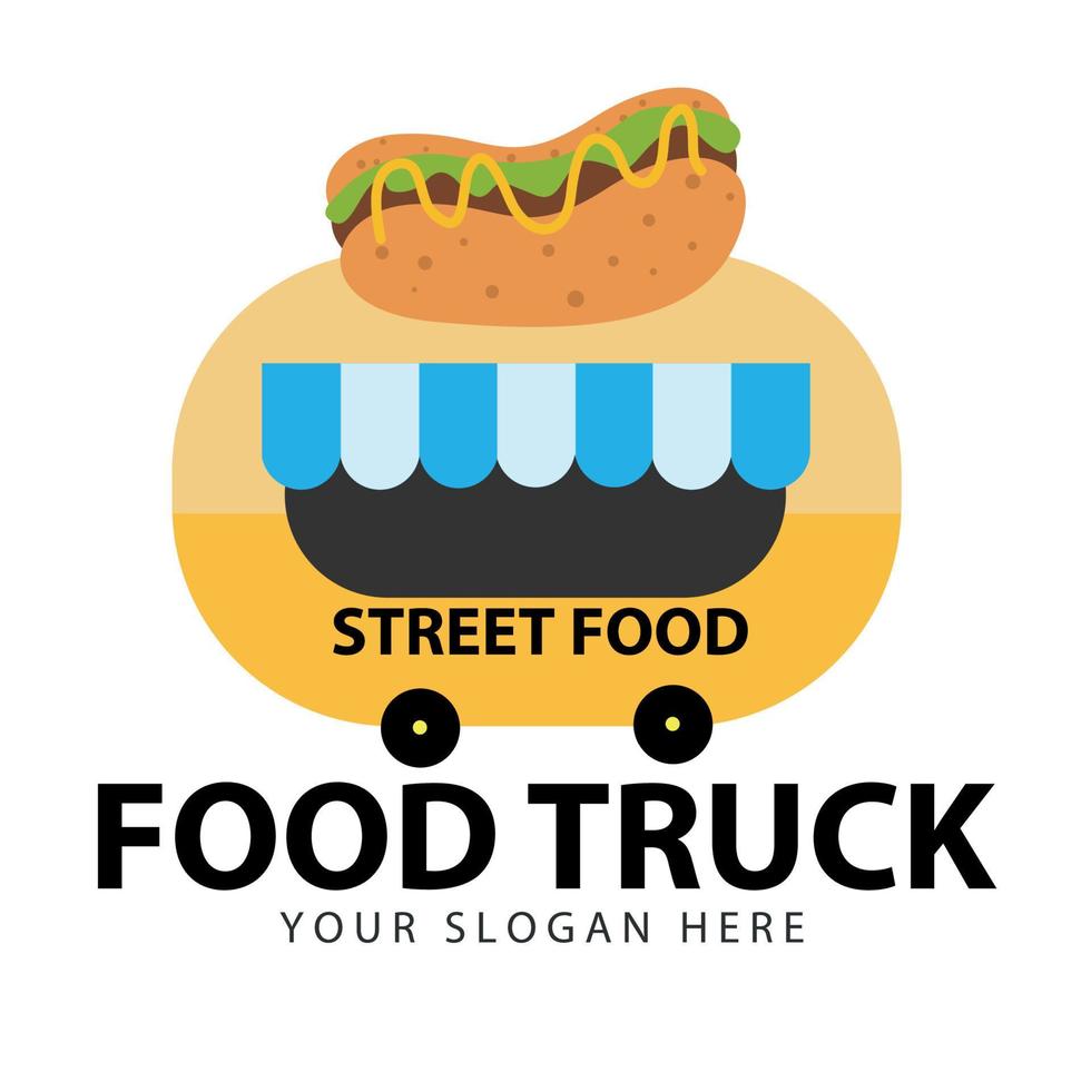 hot dog van mobile snack icon. ilustración de dibujos animados de icono de bocadillo móvil de furgoneta de hot dog para web vector