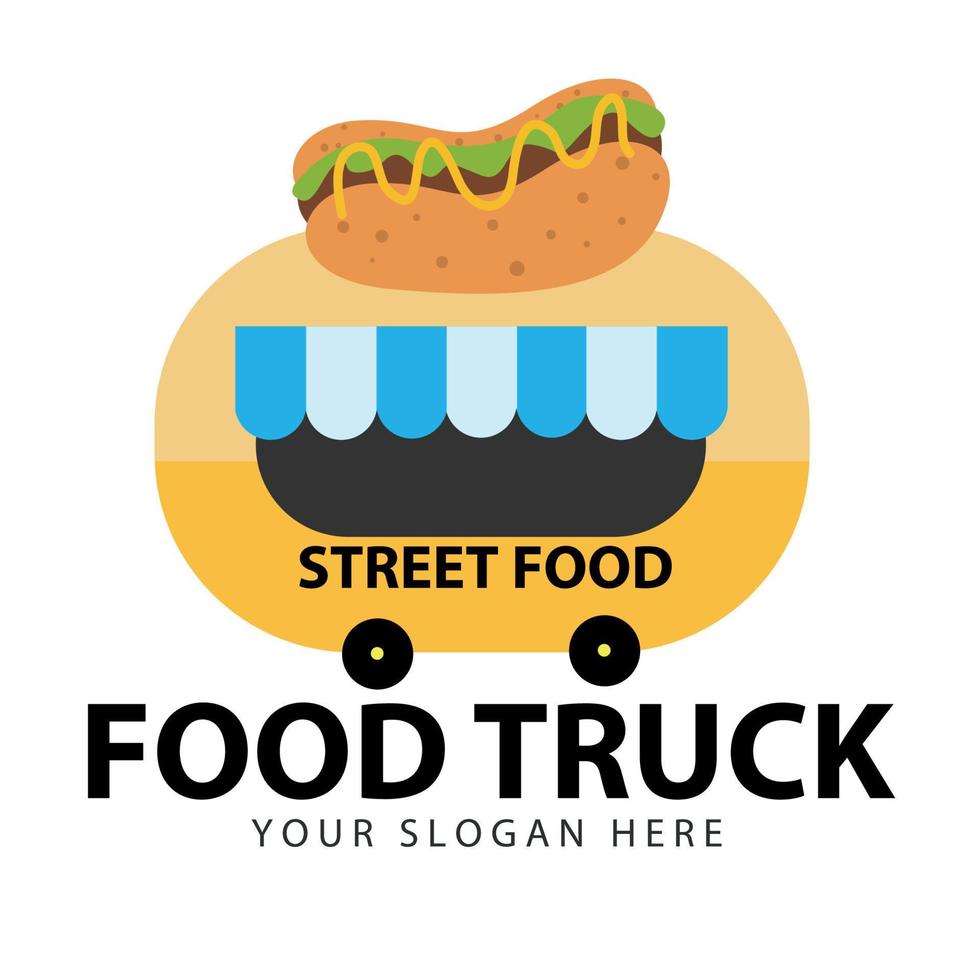 Hot dog van mobile snack icon. hot dog van mobile snack icon cartoon illustration for web vector