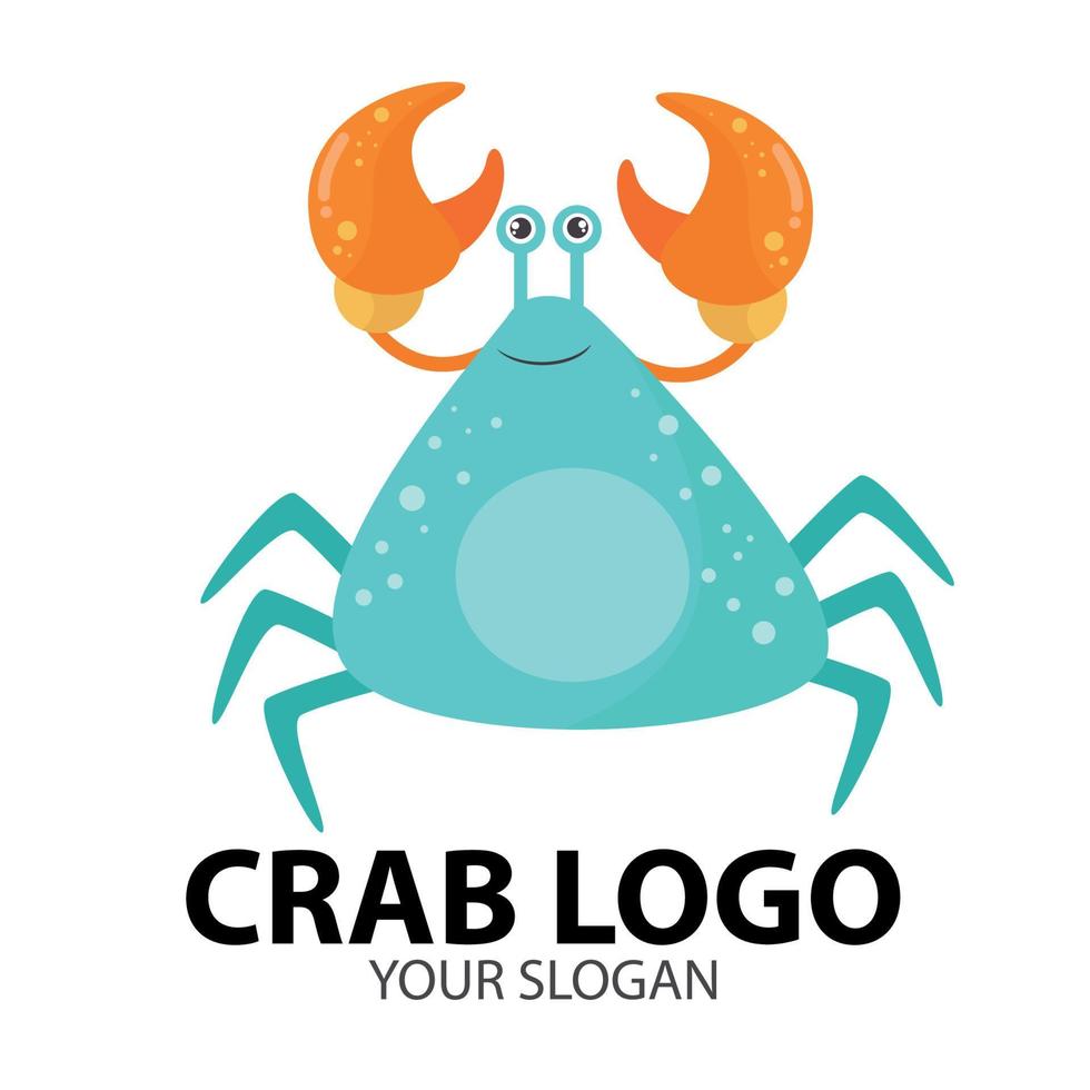 Crab Logo Design Vector for Food Restaurant Mascot Logo and Icon