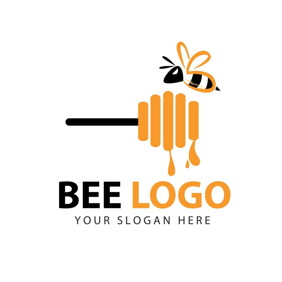 Nature Honey Bee Logo Vector