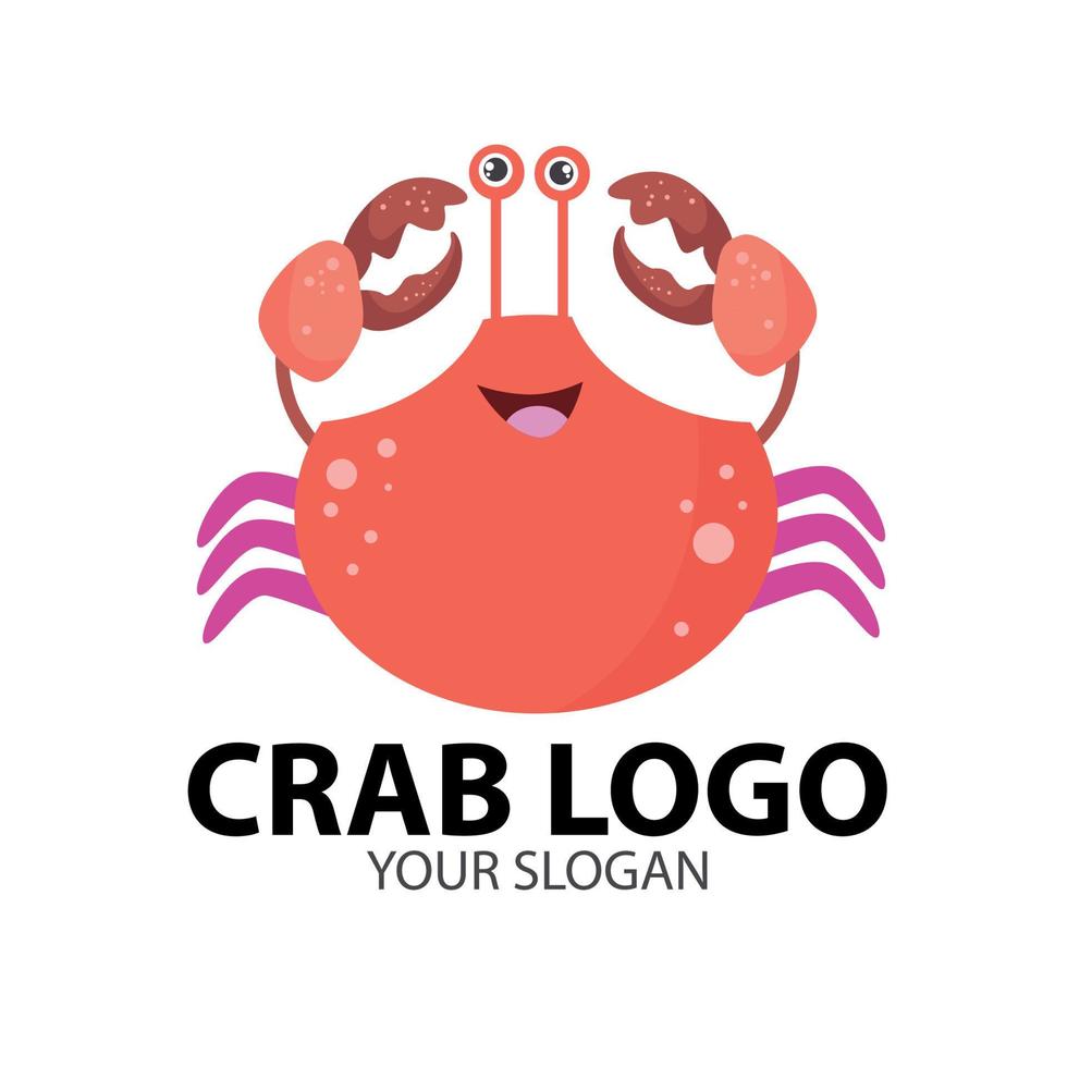 diseño de logotipo de mascota de cangrejo rojo, logotipo de mariscos vector