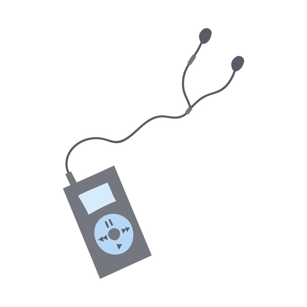 Audio Player, drawn in doodle style. Cozy autumn. Flat vector illustration