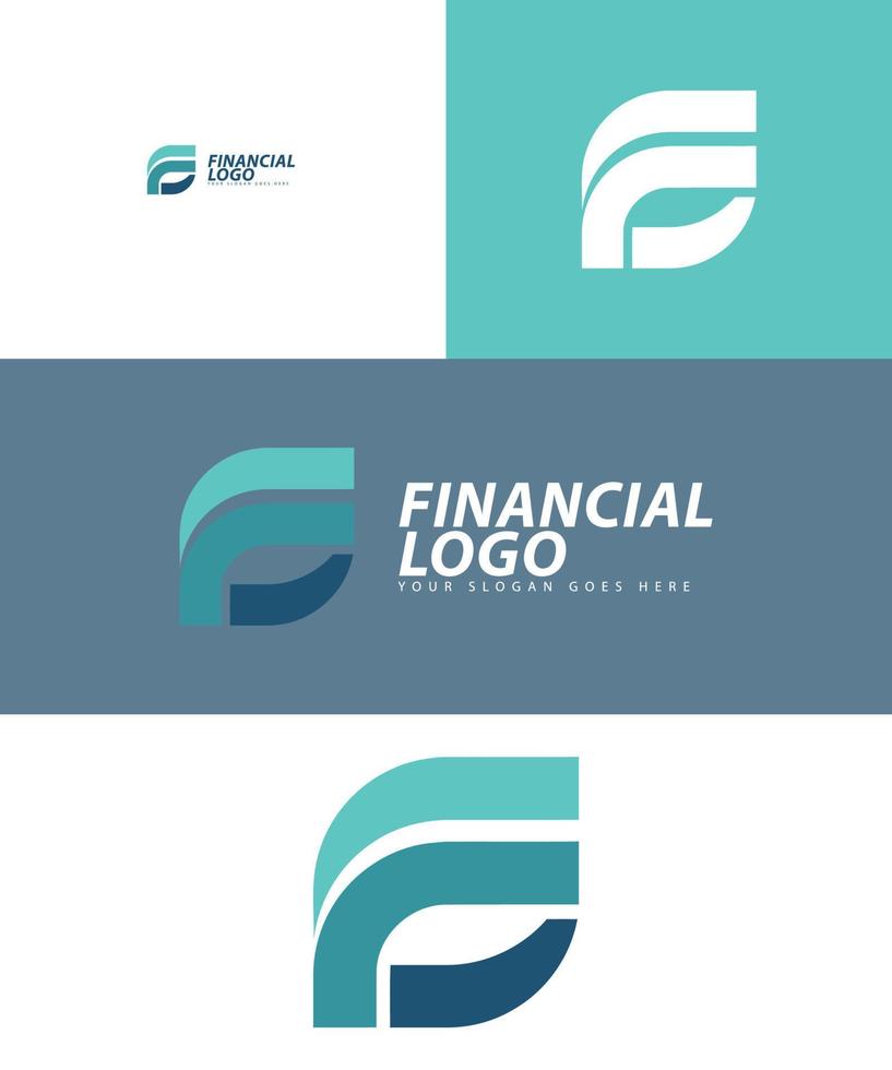 F financial logo vector