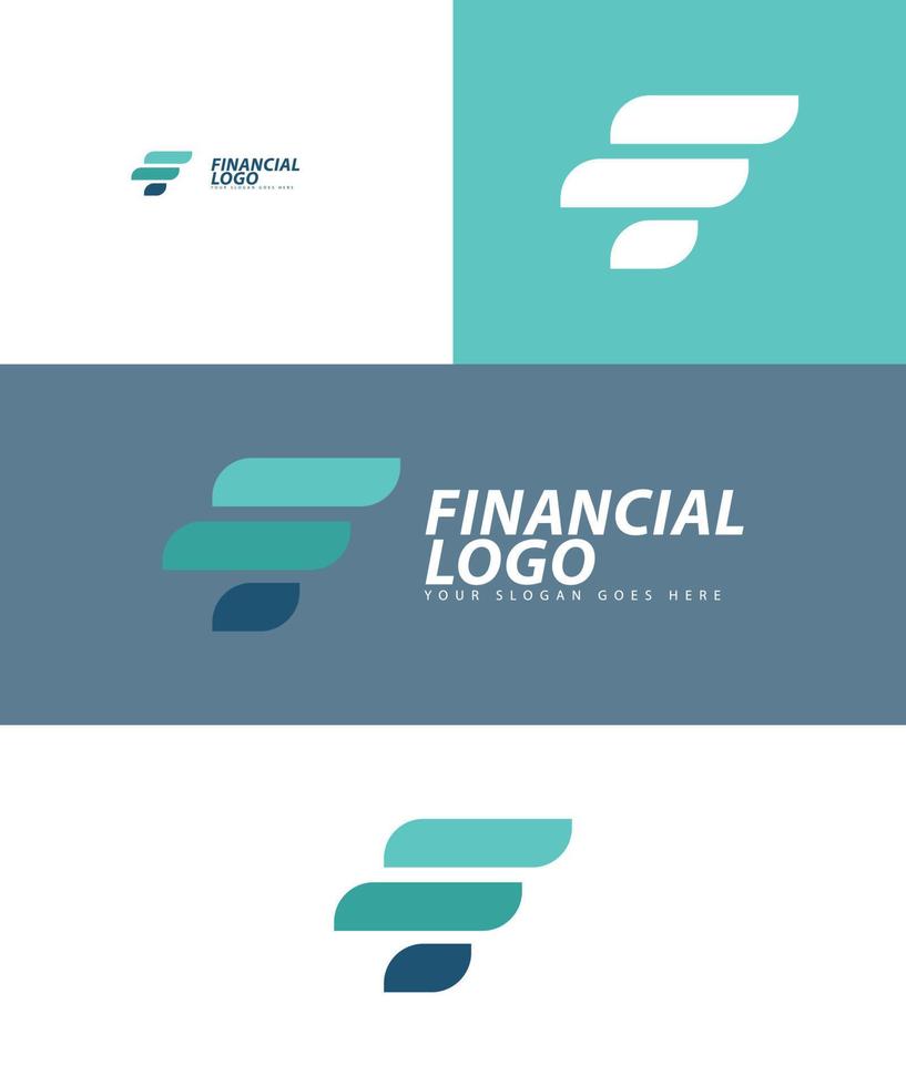 f logo financial design template vector