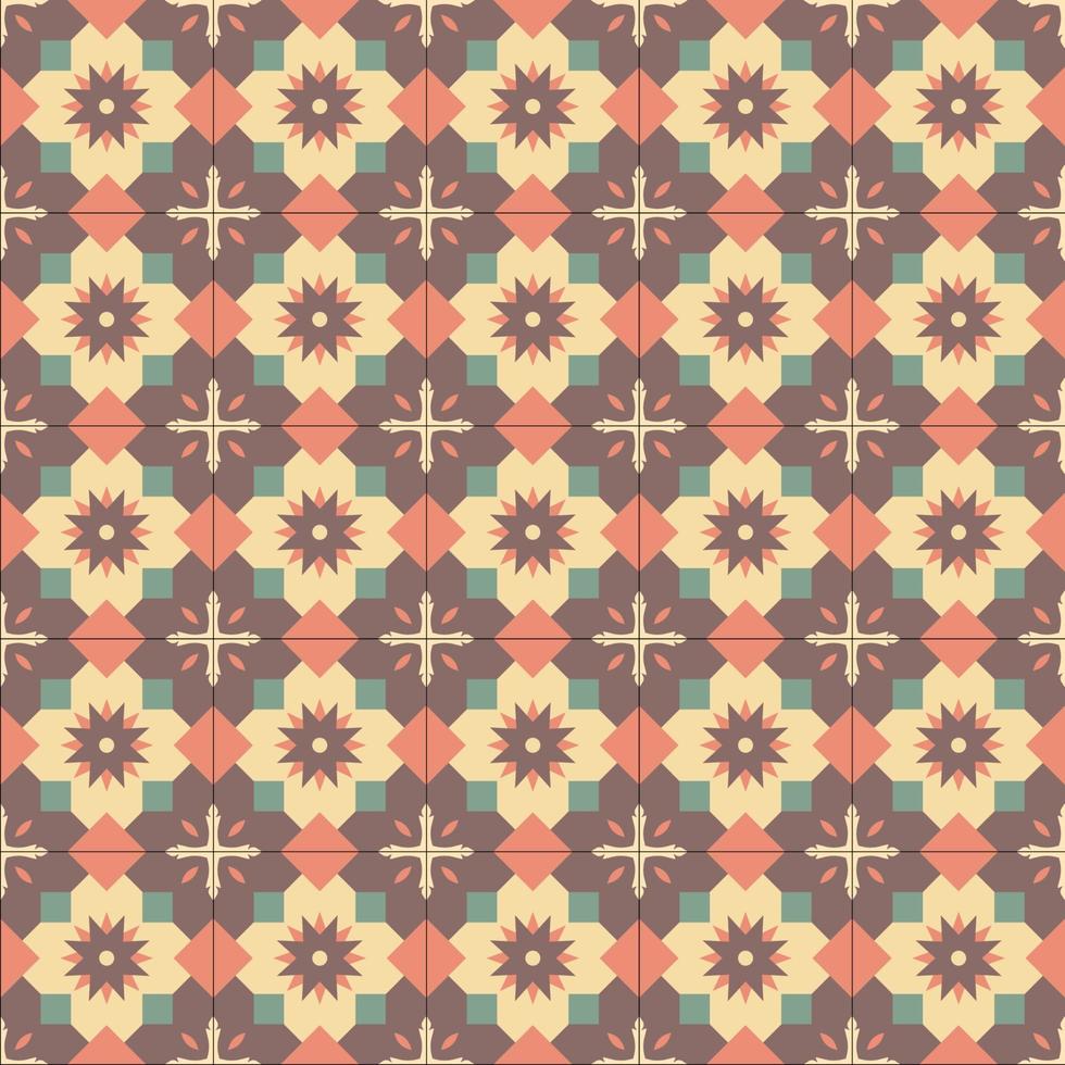 Vintage patterns of ceramic tiles vector