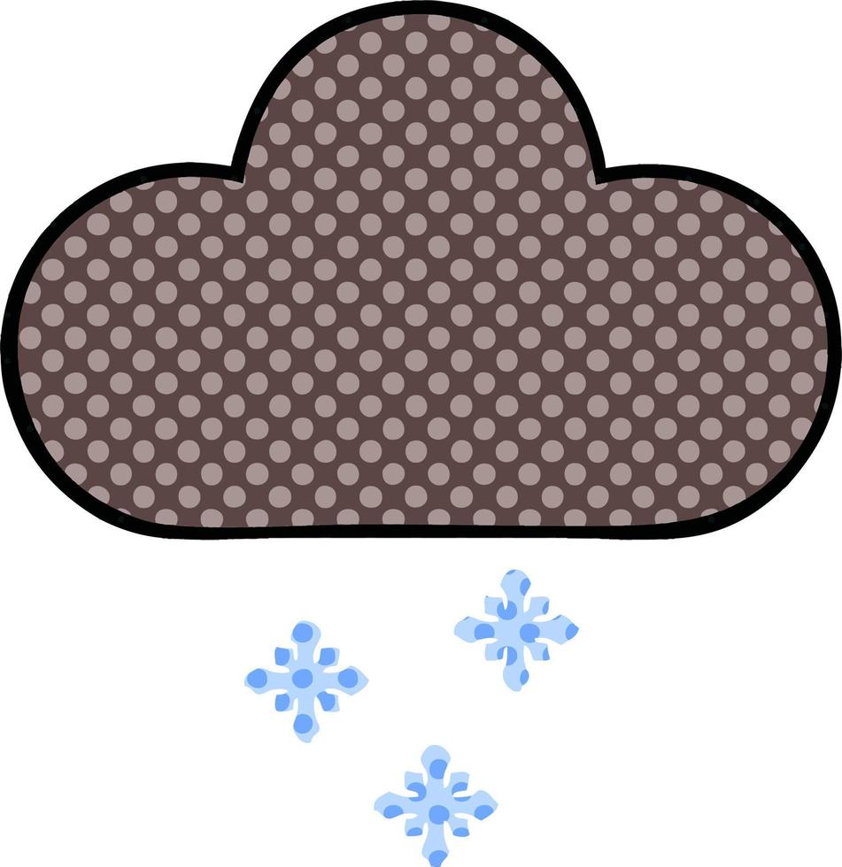 comic book style cartoon storm snow cloud vector