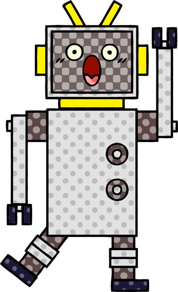 comic book style cartoon robot vector