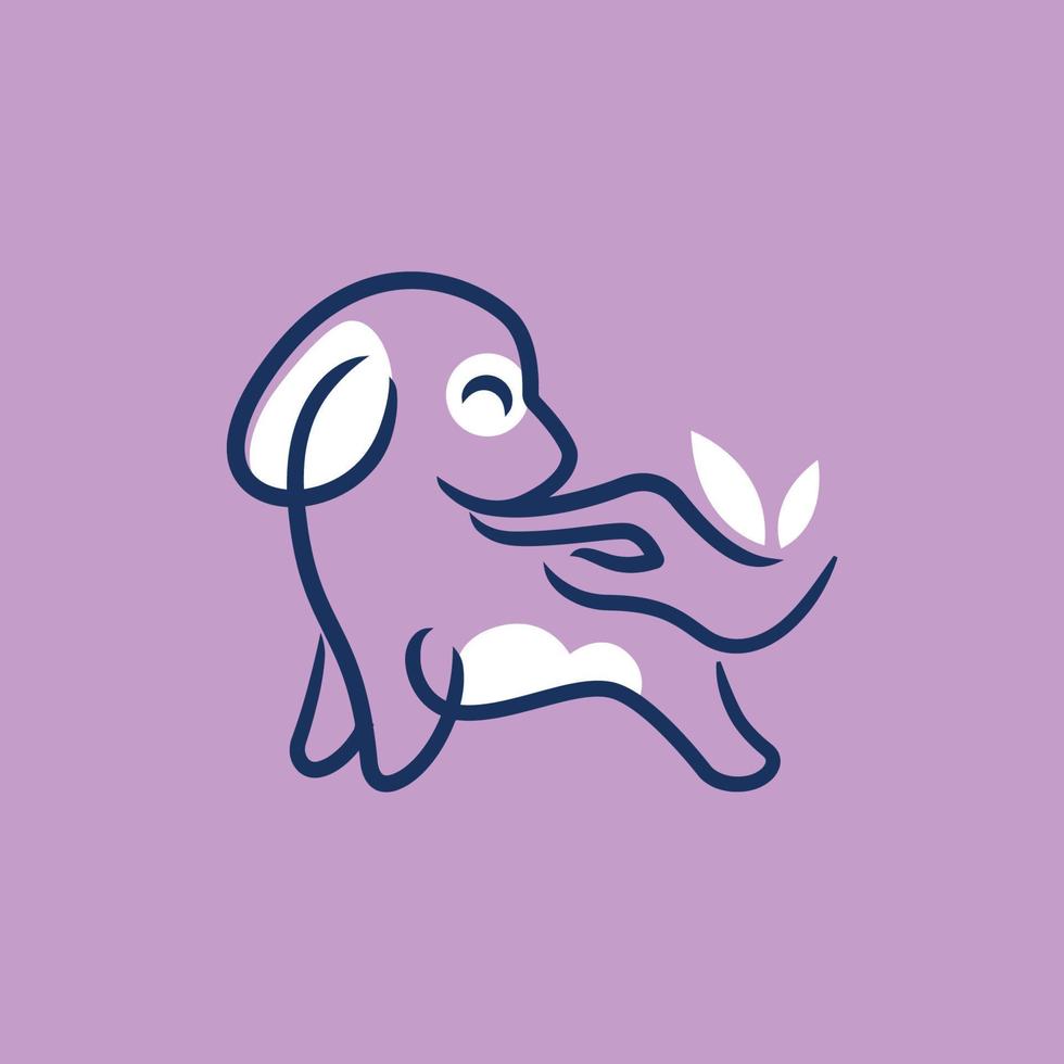 plantilla de logotipo de icono de masaje mínimo para mascotas vector