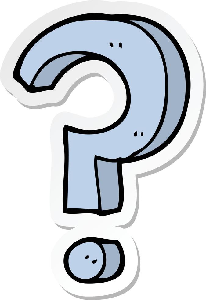 sticker of a cartoon question mark vector