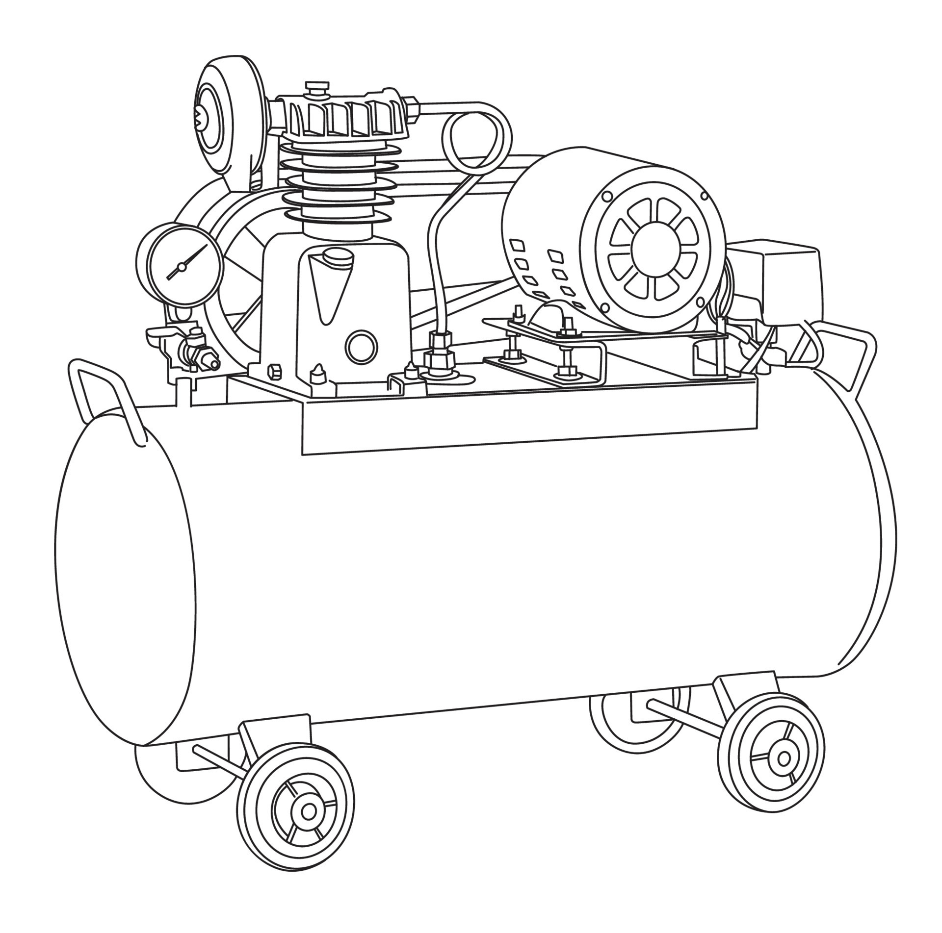 Air Compressor drawing Line Vector illustration Stock Vector Image  Art   Alamy