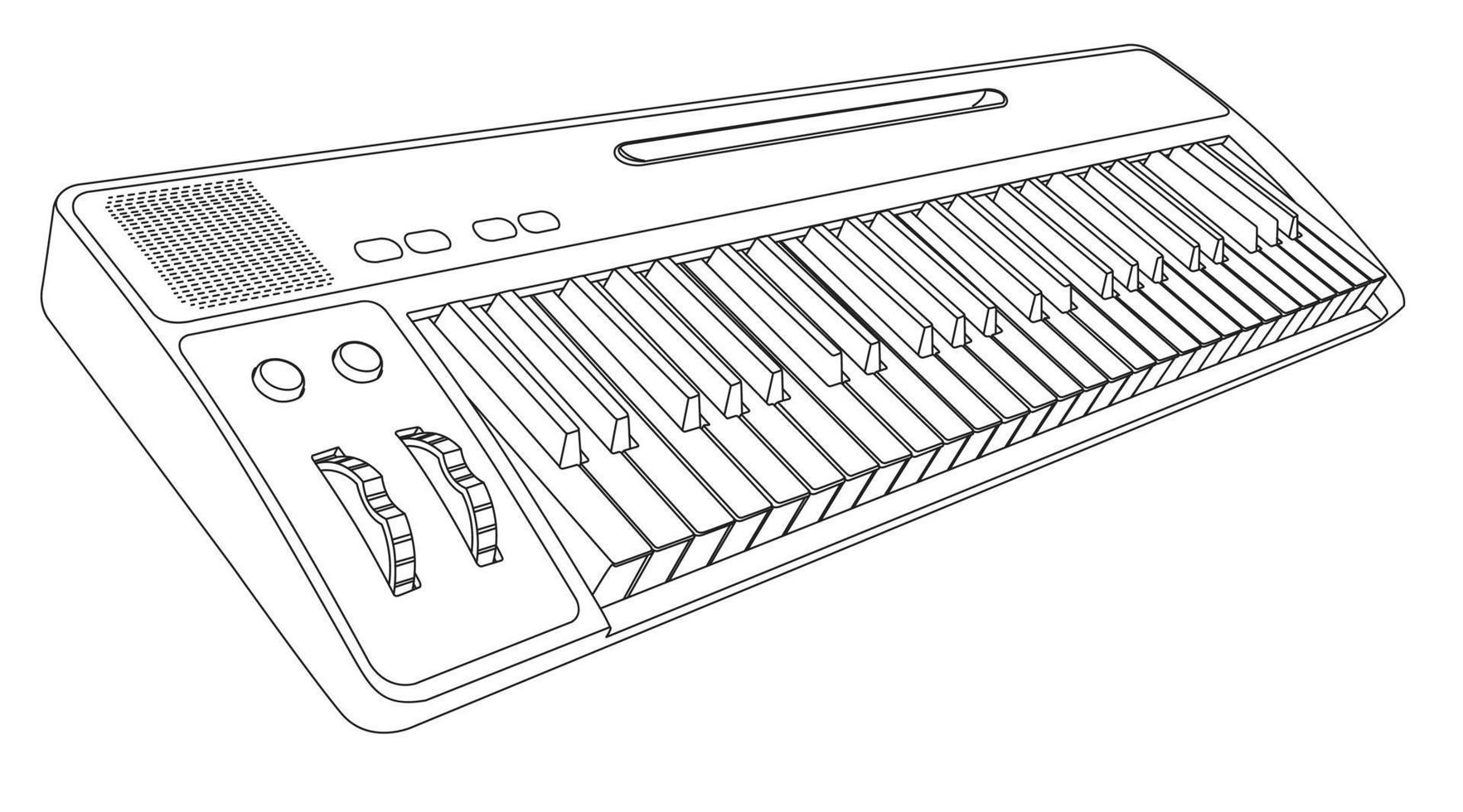 Prpiano keyboard outline drawing in eps10 vector