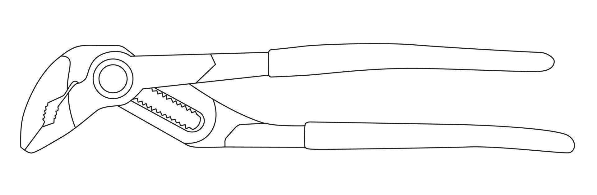 pliers drawing outline eps 10 vector