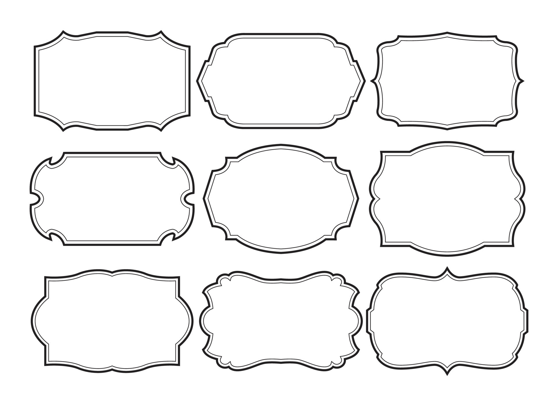 Set of frames border design vintage 9250223 Vector Art at Vecteezy