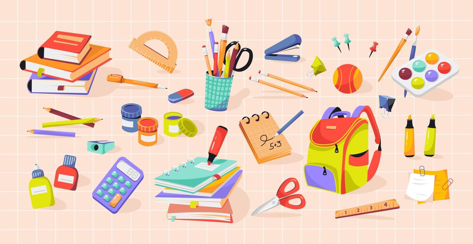 School and office writing supplies stationery Vector Image