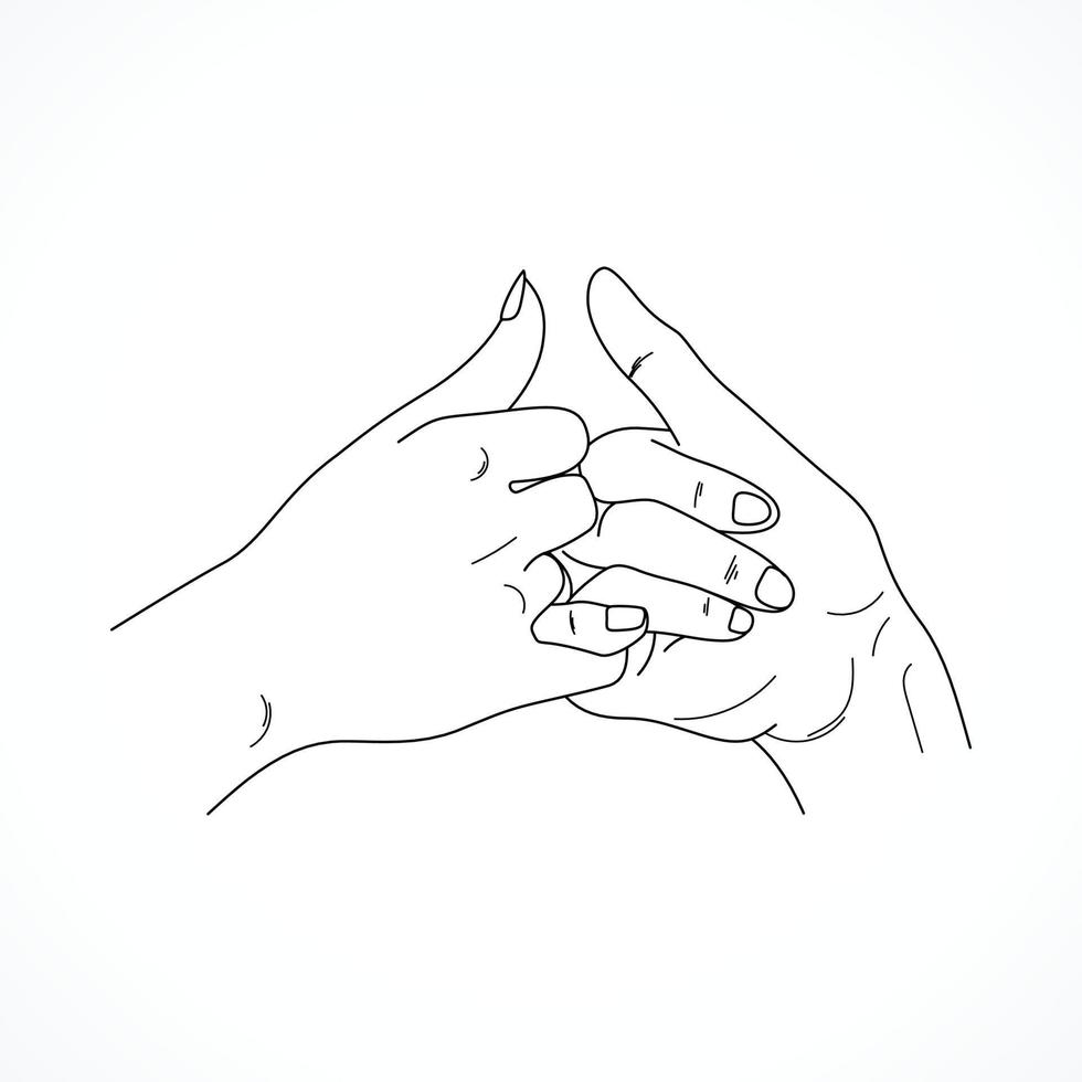 Promise outline vector concept line art