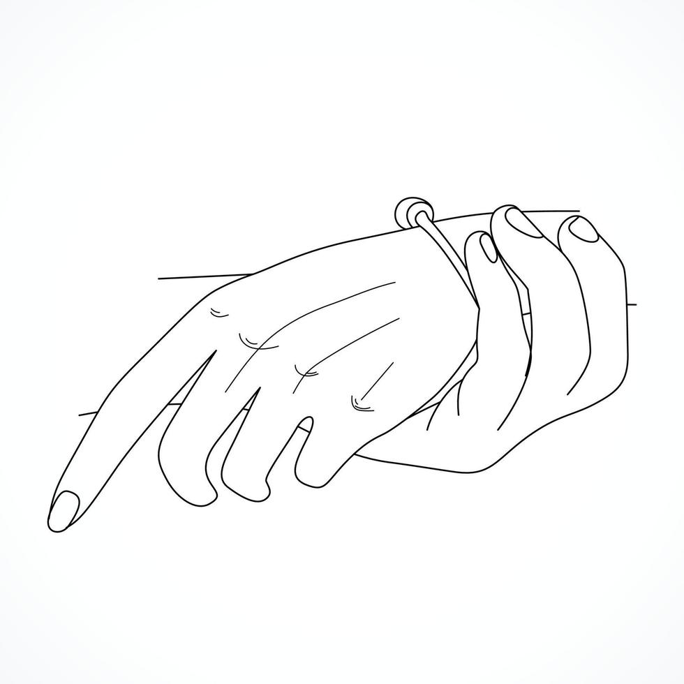 Cute pinky promise outline vector concept line art