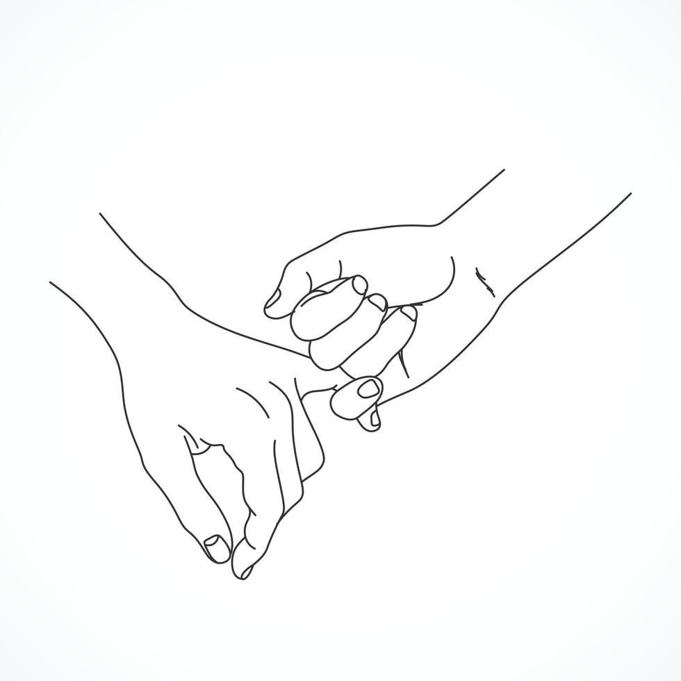 Pinky promise outline vector concept line art 9250243 Vector Art at Vecteezy