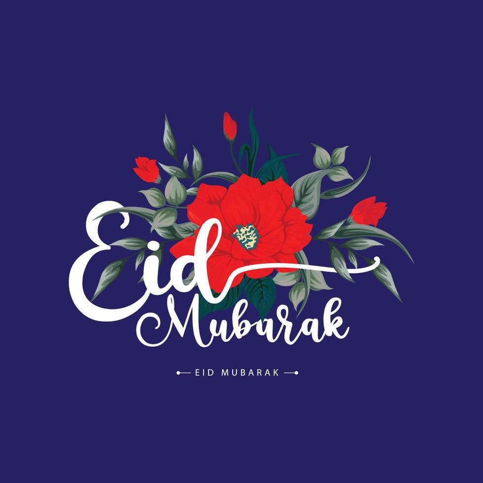 EidMubarak Greetings Card Blue Background vector