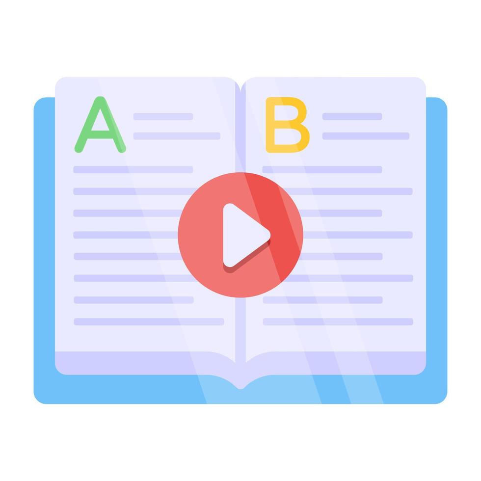 Flat design icon of video book vector