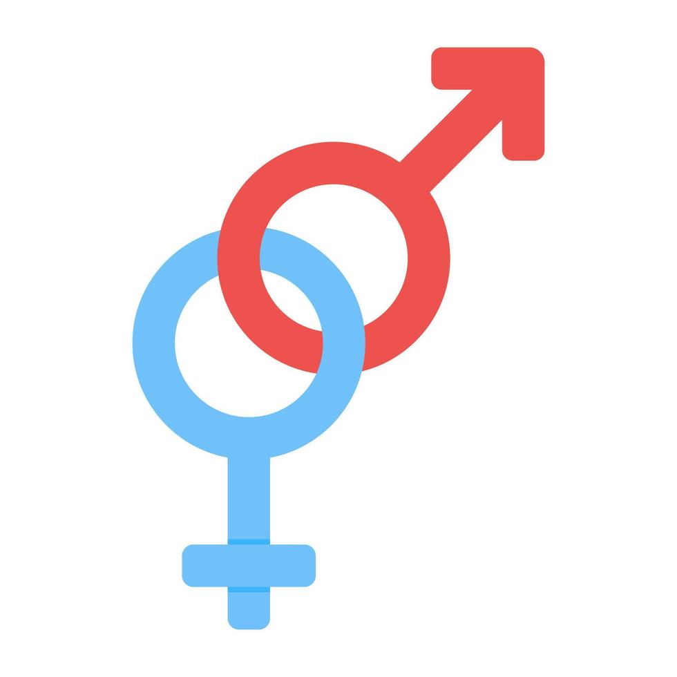 icono de diseño editable del símbolo masculino y femenino, vector de género