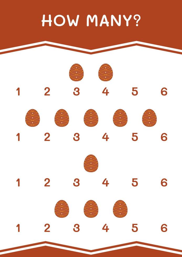 How many of Easter egg, game for children. Vector illustration, printable worksheet