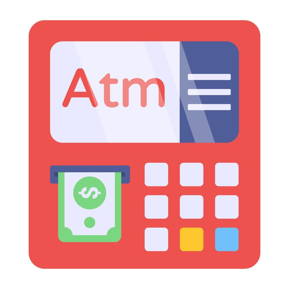 Cash withdrawal icon, editable vector