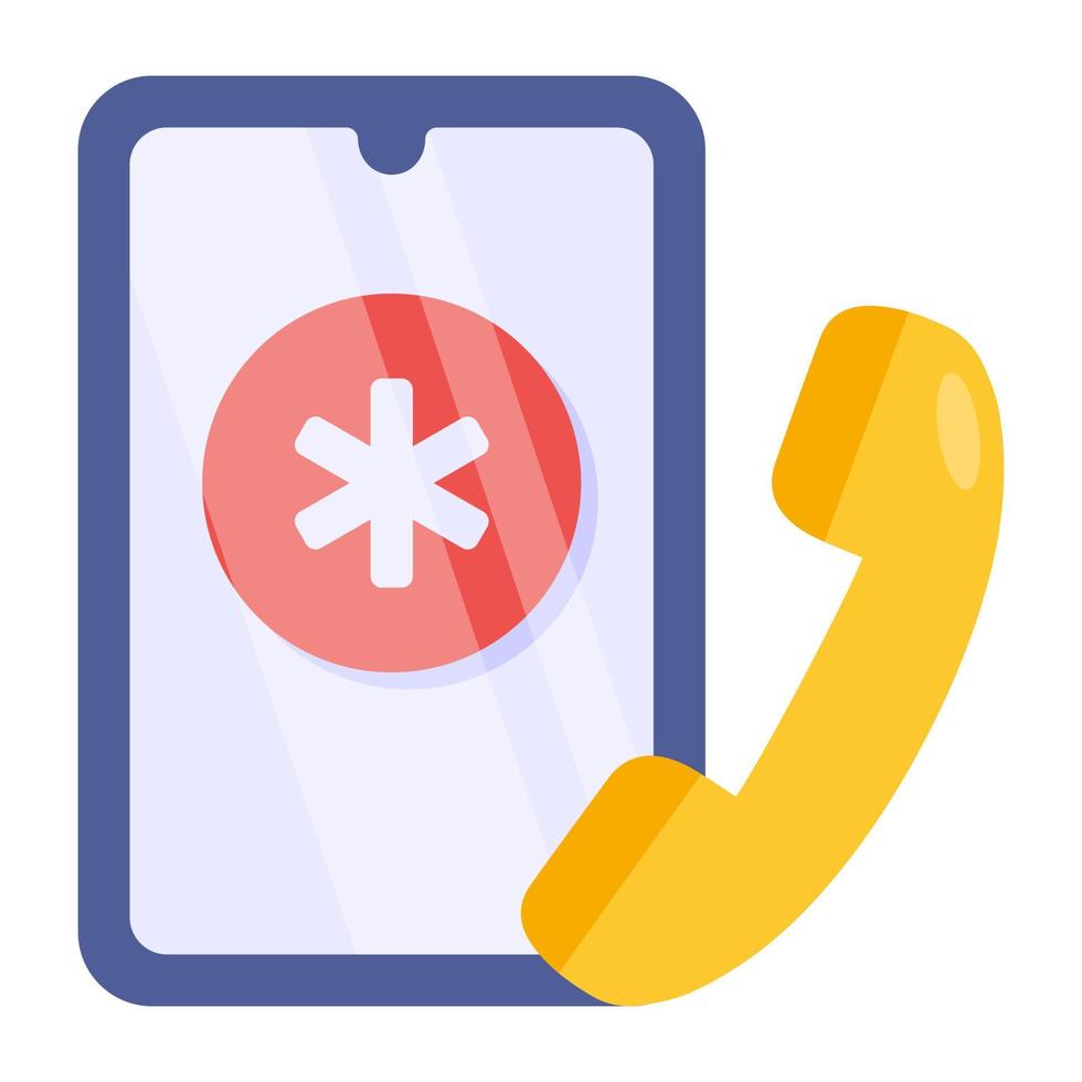 Conceptual flat design icon of medical call vector